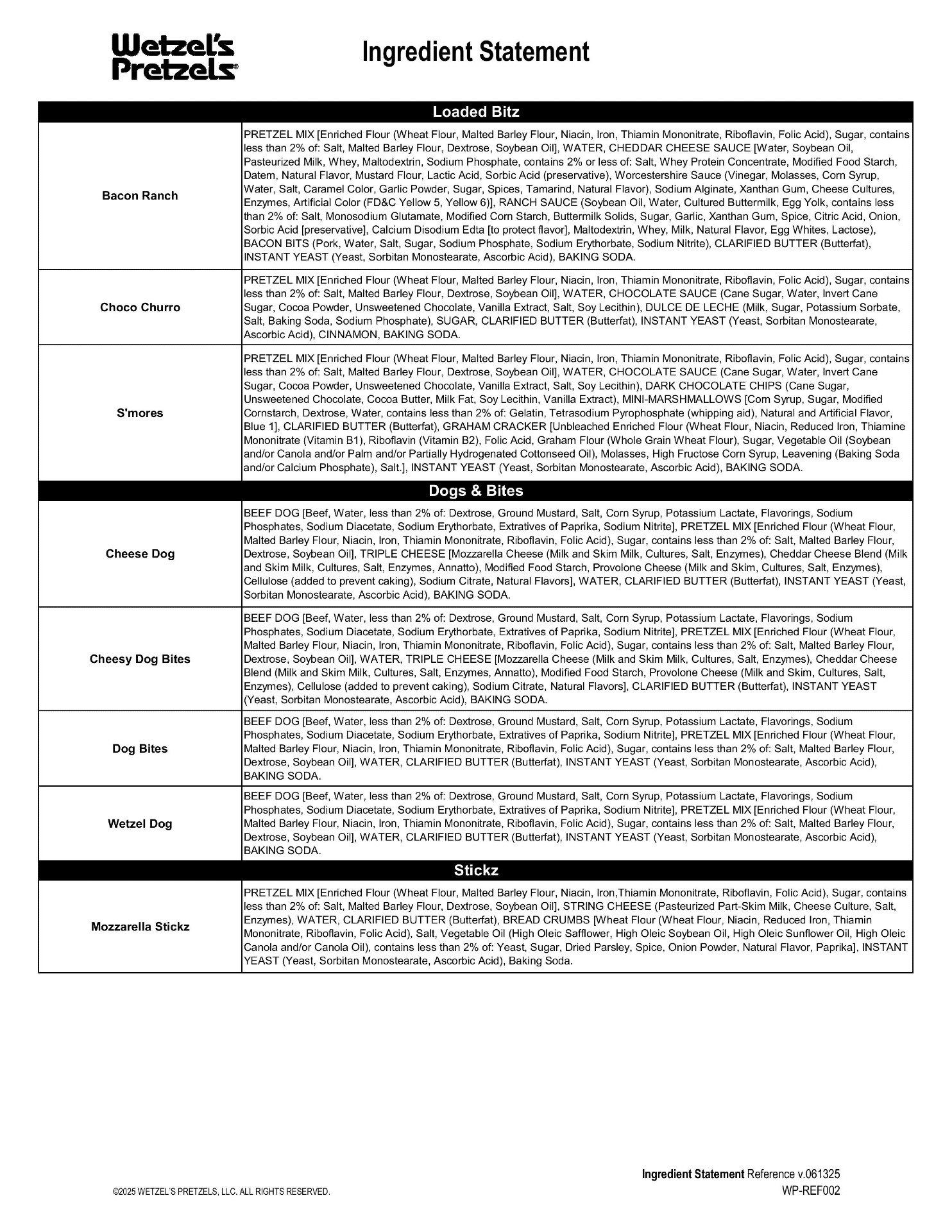 Ingredient statement page 2