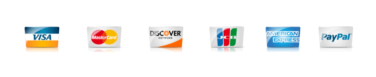 Major Credit Cards and Paypal