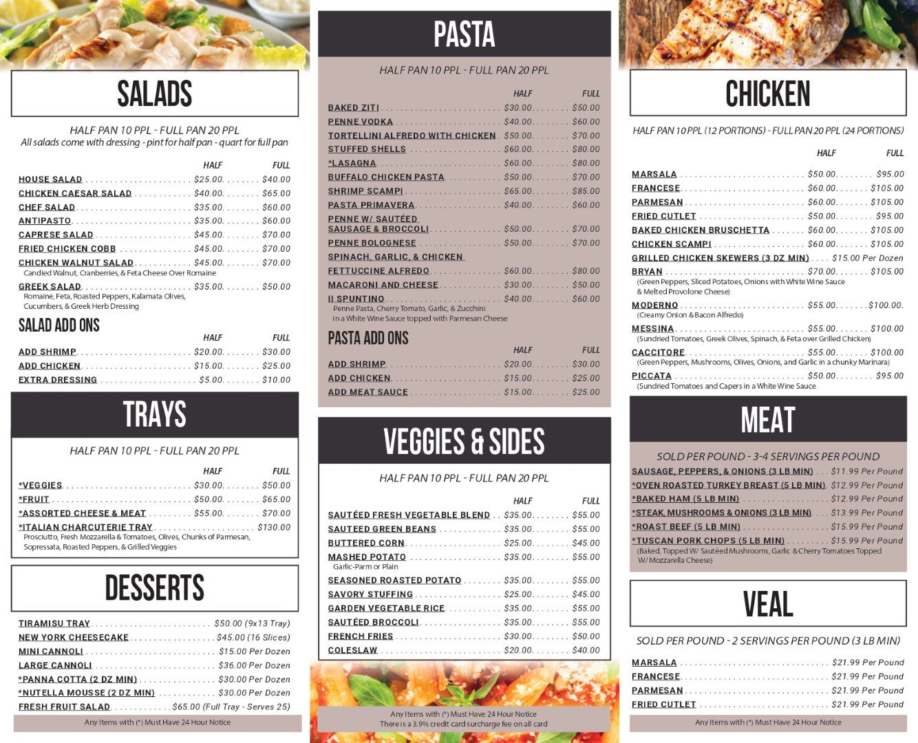 Menu Basile Italian Delight Restaurant