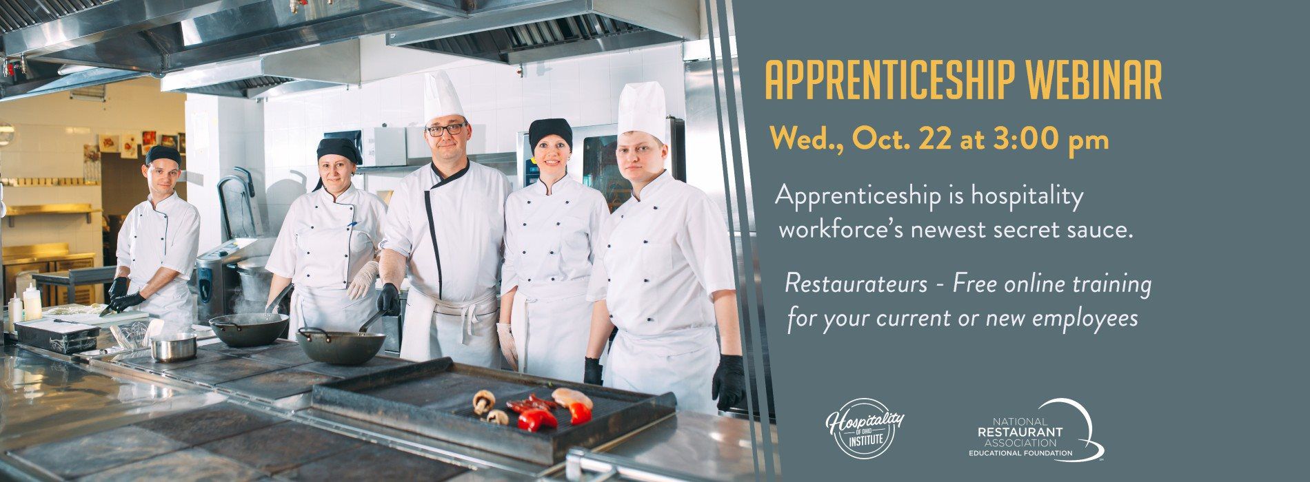 Chefs in front of a stove.