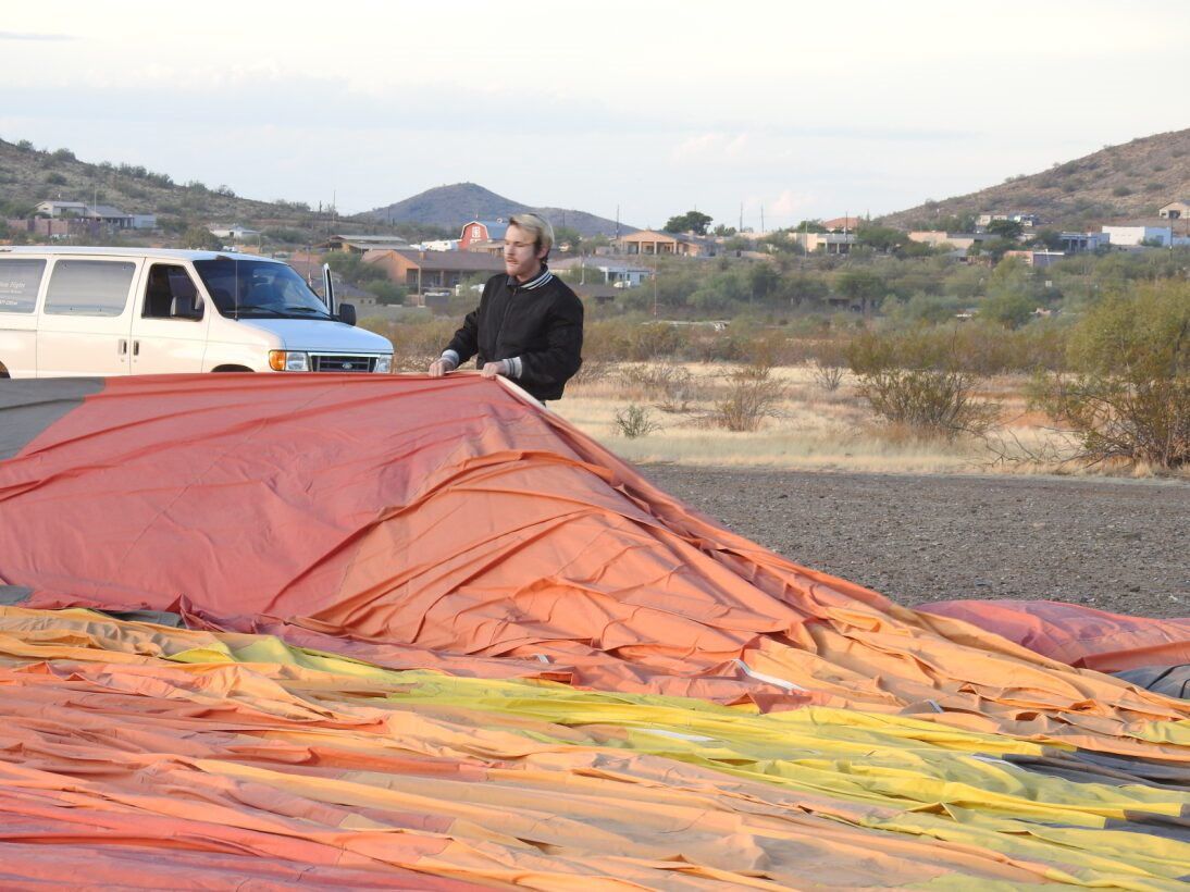 “Hot air balloon ride in Phoenix Arizona at sunrise