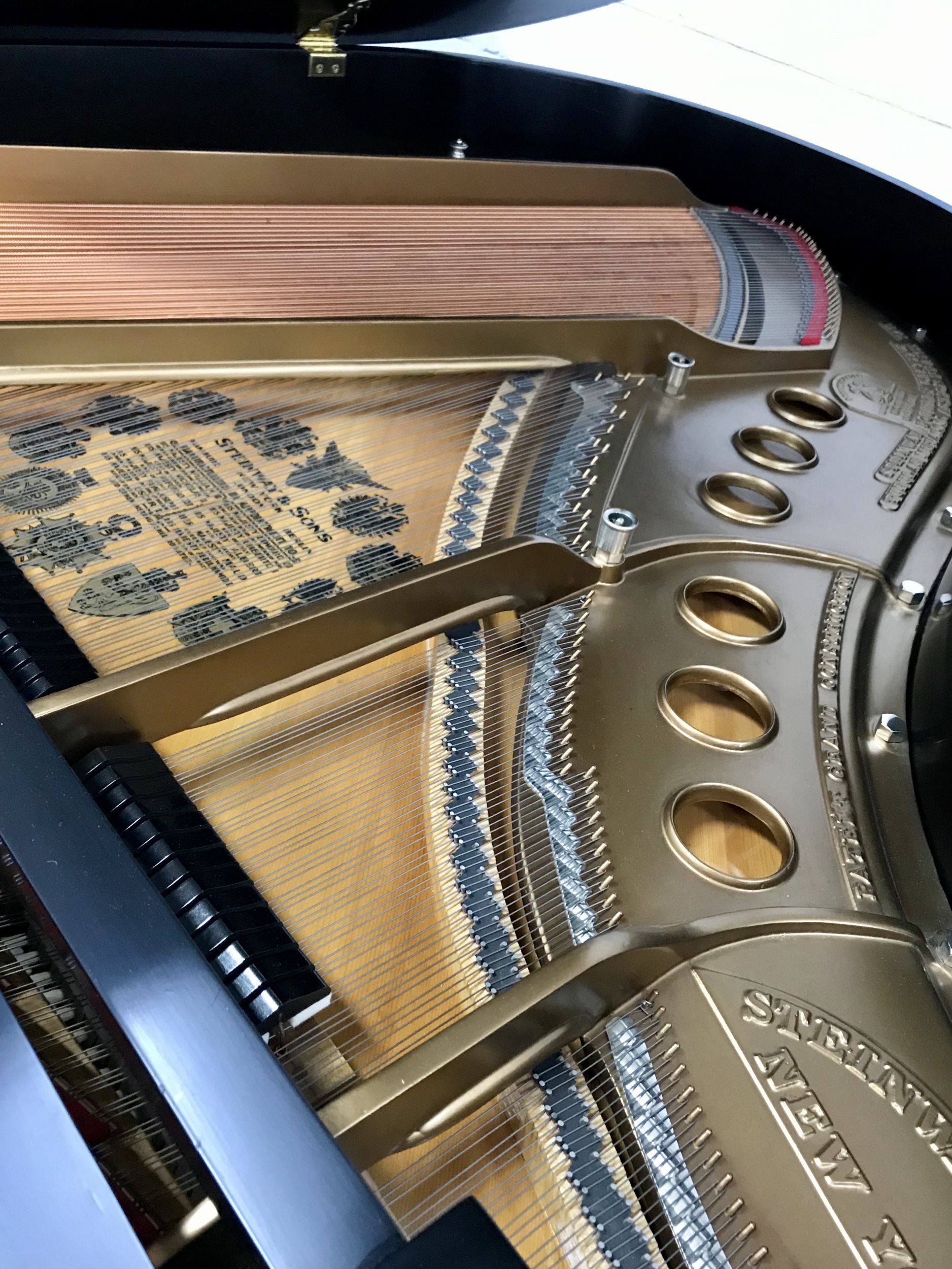 Preowned Steinway M Ebony Satin Piano for Sale at Pierre's Fine Pianos