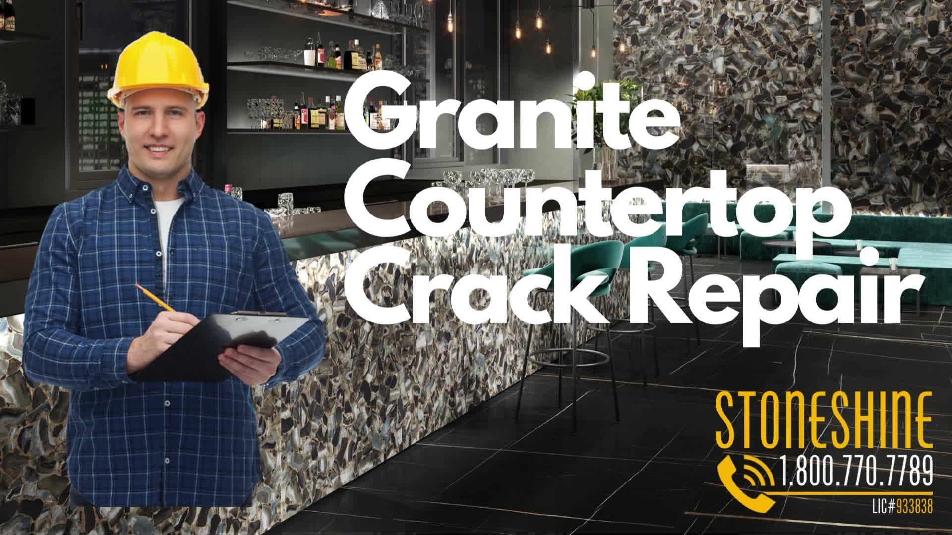 Expert repair of cracked granite countertop in Corona, CA StoneShine