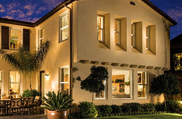 Replacement windows in Loomis, CA on illuminated two-story home