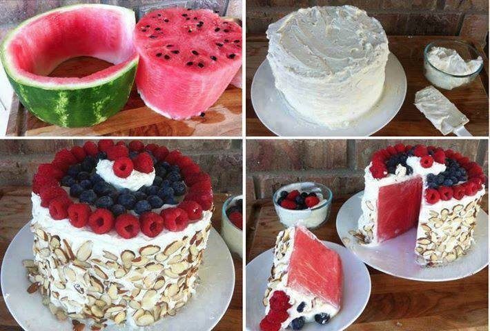 NO BAKE WATERMELON CAKE