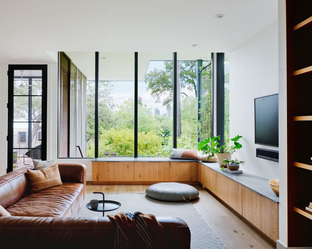 Marvin direct glaze windows set glass directly into the frame, creating a cleaner, more minimal look with expansive views.