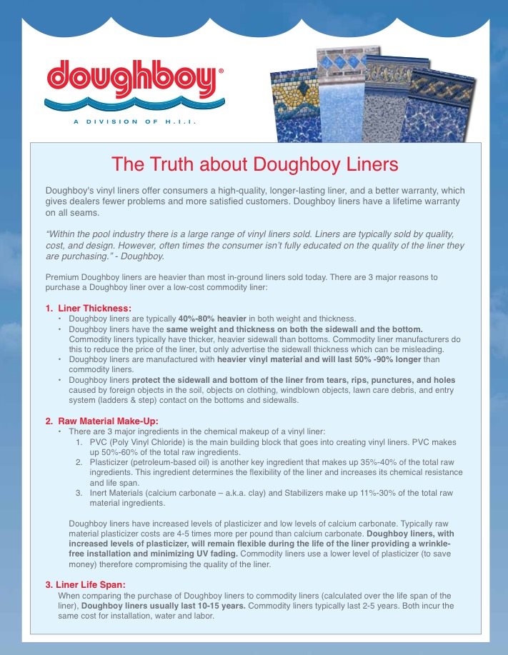 Why A Doughboy Pool Liner Is A Wise Investment Don T Get Tricked By The Competition Pool Town
