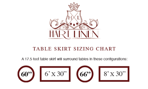 Table Skirt Sizing Chart