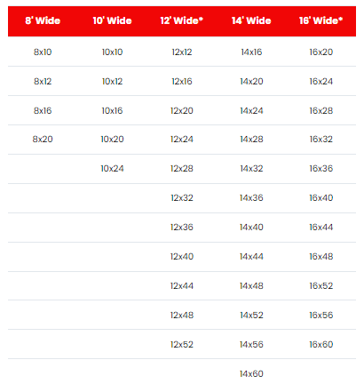 SIGNATURE SIDE UTILITY SIZES