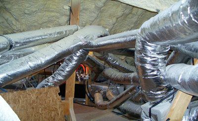 A Typical radial “spider flex” duct installation