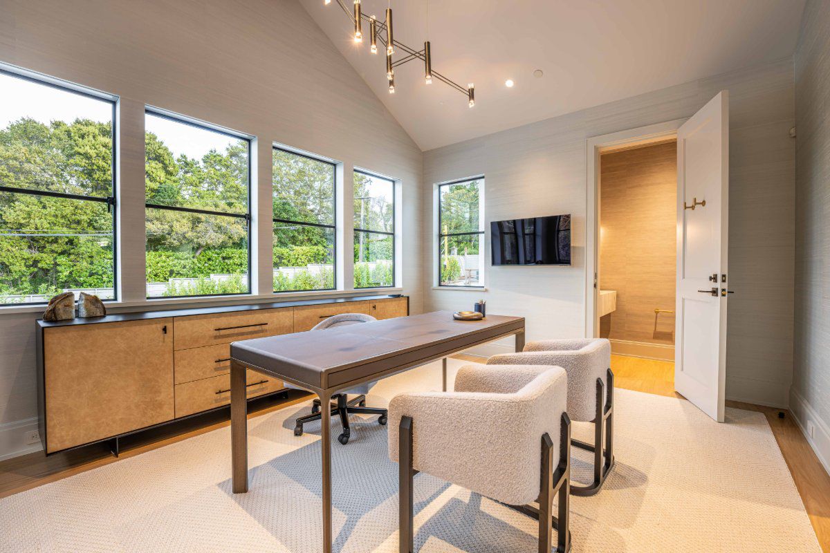 Classic Euroline steel windows provide unobstructed views from a contemporary office.