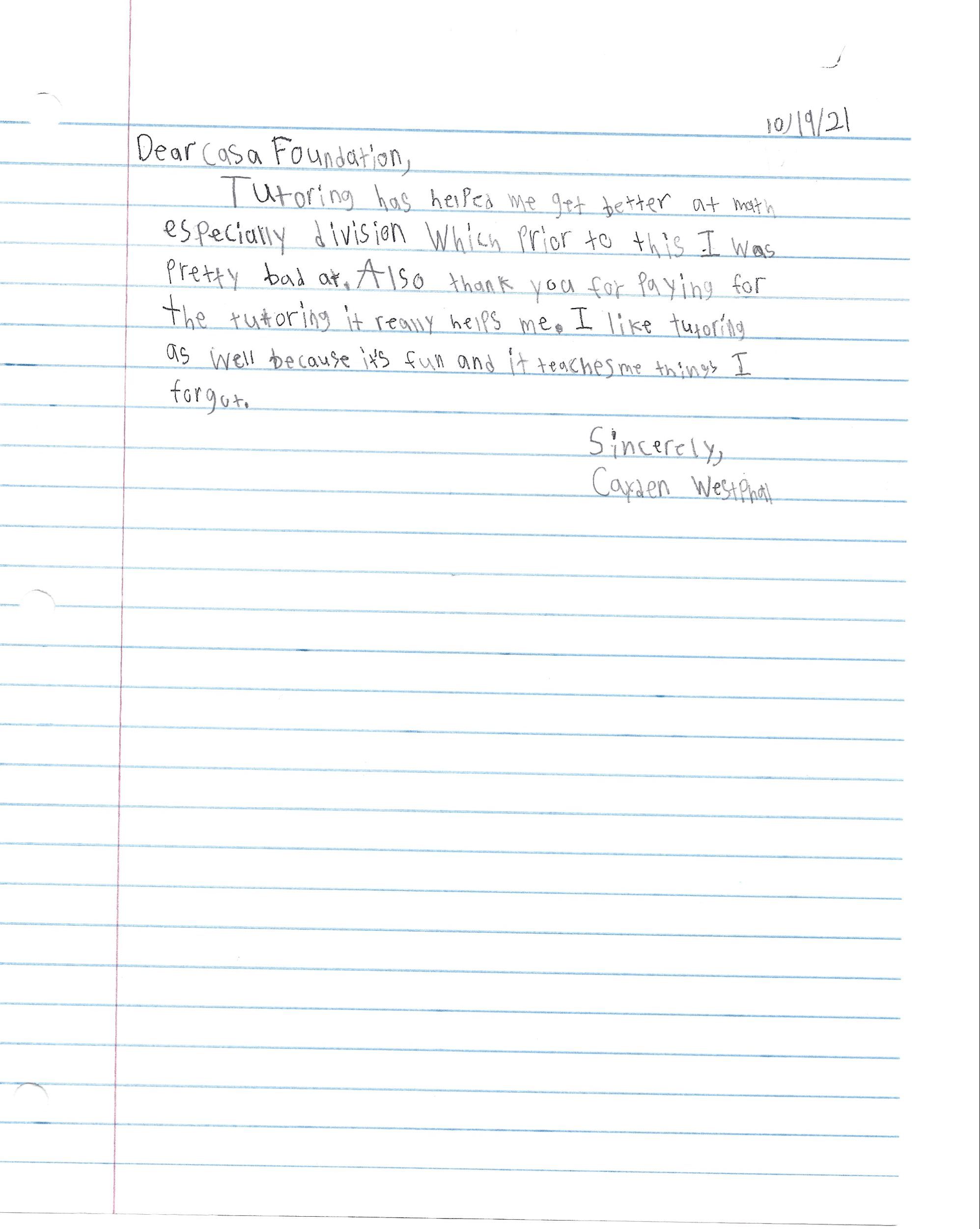 Thank You Notes Children’s Foundation Of Las Vegas