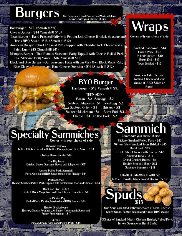 Barbecue Menu Lucilles BBQ Inc.