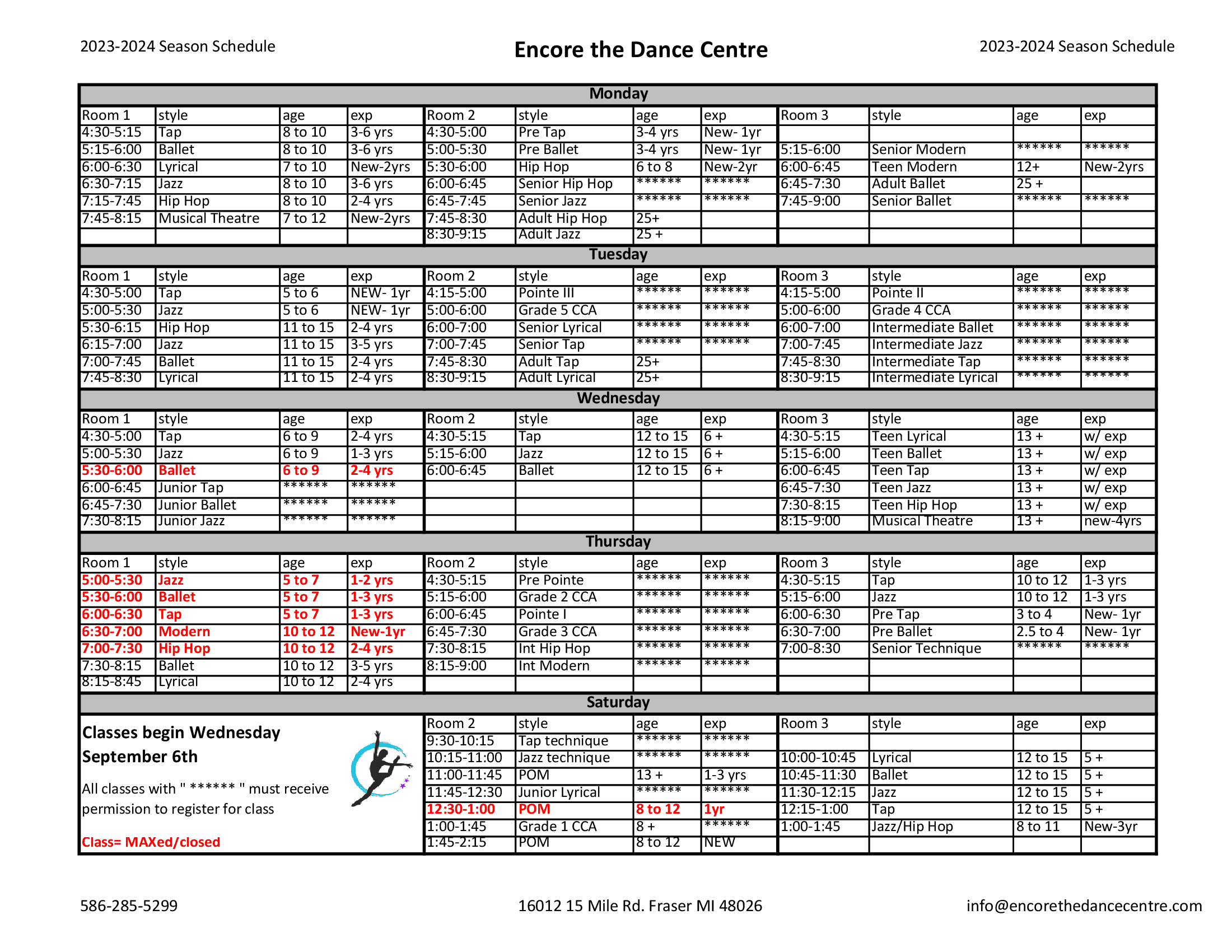 Registration Schedule Encore The Dance Centre registration-schedule-encore-the-dance-centre