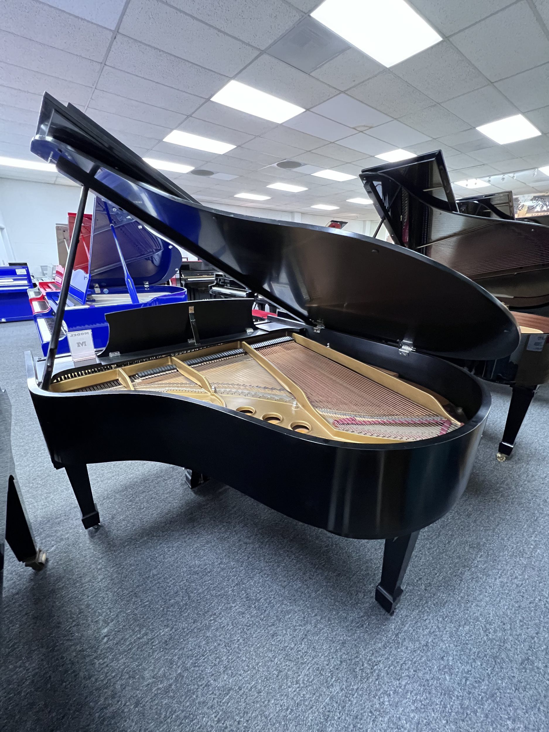 Preowned Steinway M Ebony Satin Piano for Sale at Pierre's Fine Pianos