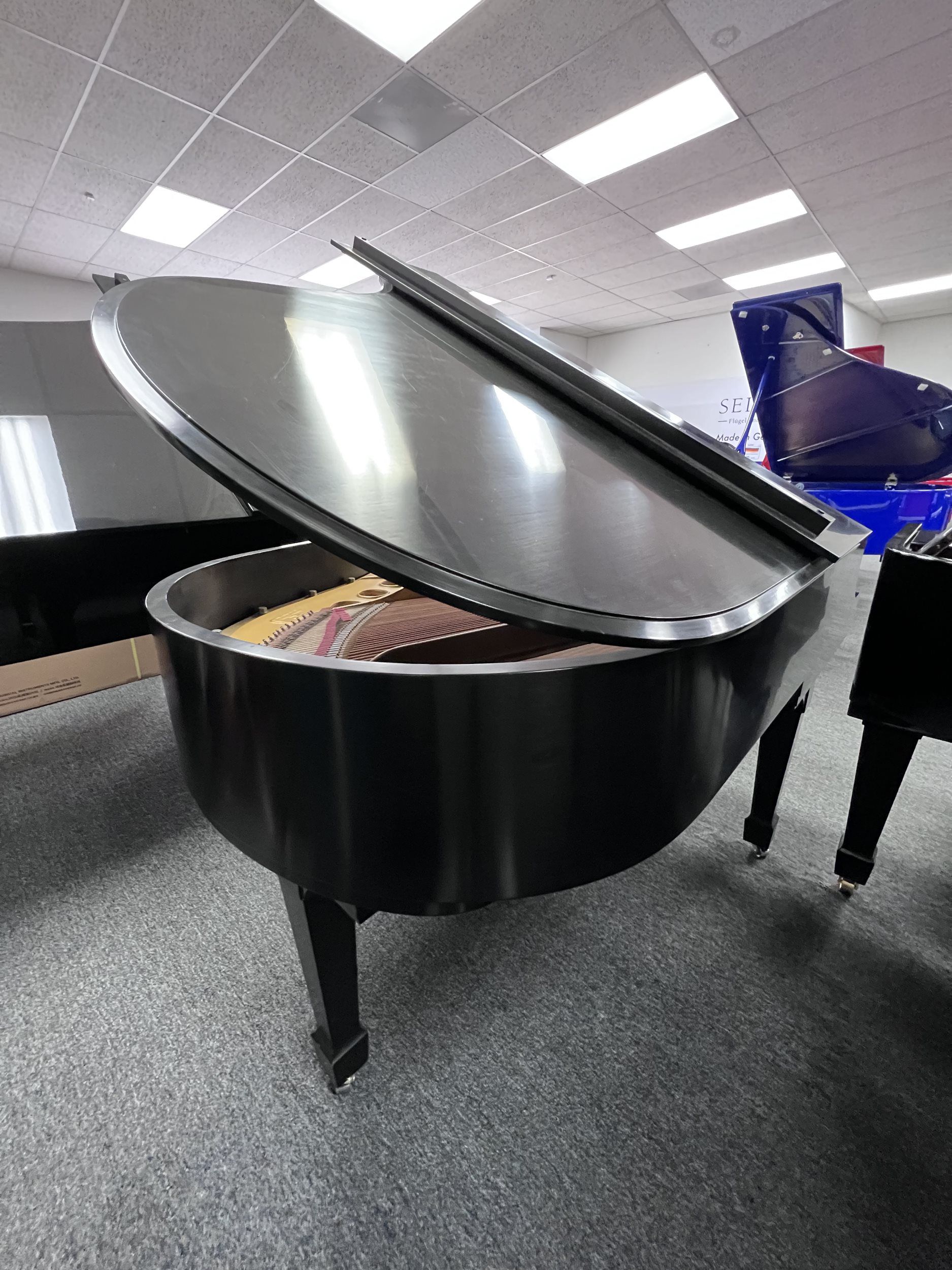Preowned Steinway M Ebony Satin Piano for Sale at Pierre's Fine Pianos