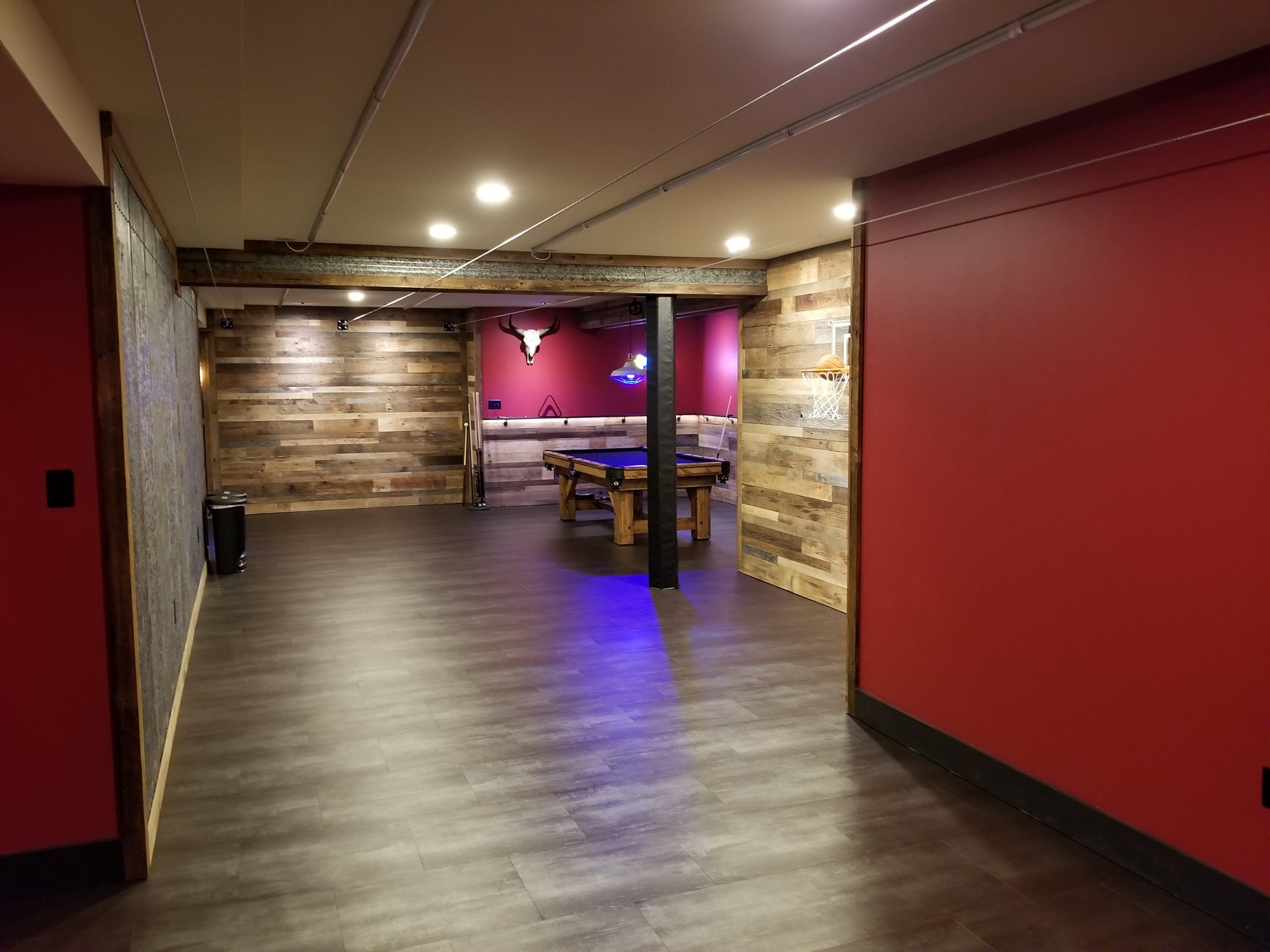 custom flooring in basement