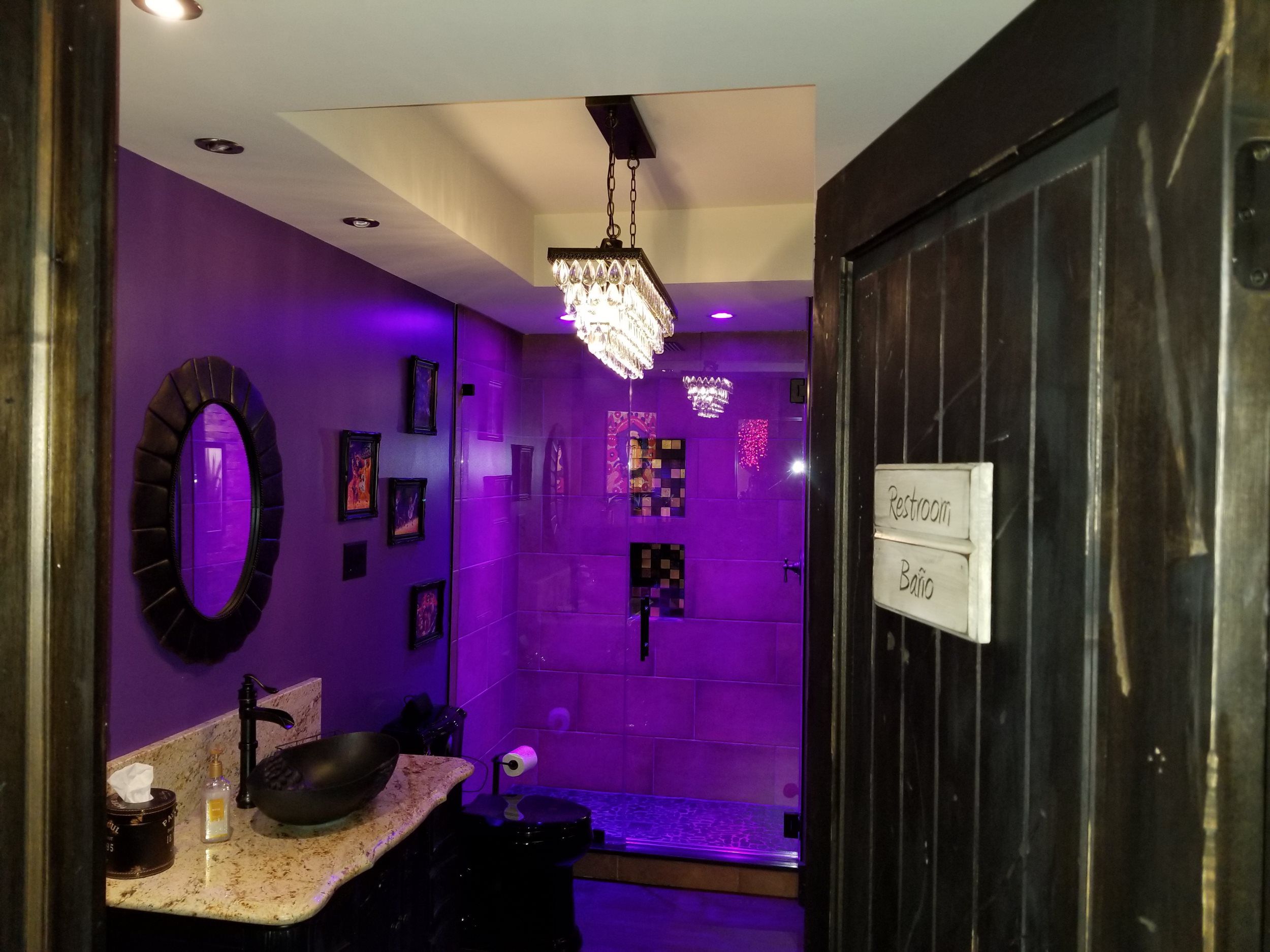 customized bathroom in basement