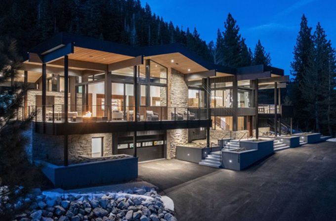 Modern home featuring replacement windows in Rocklin, CA at dusk