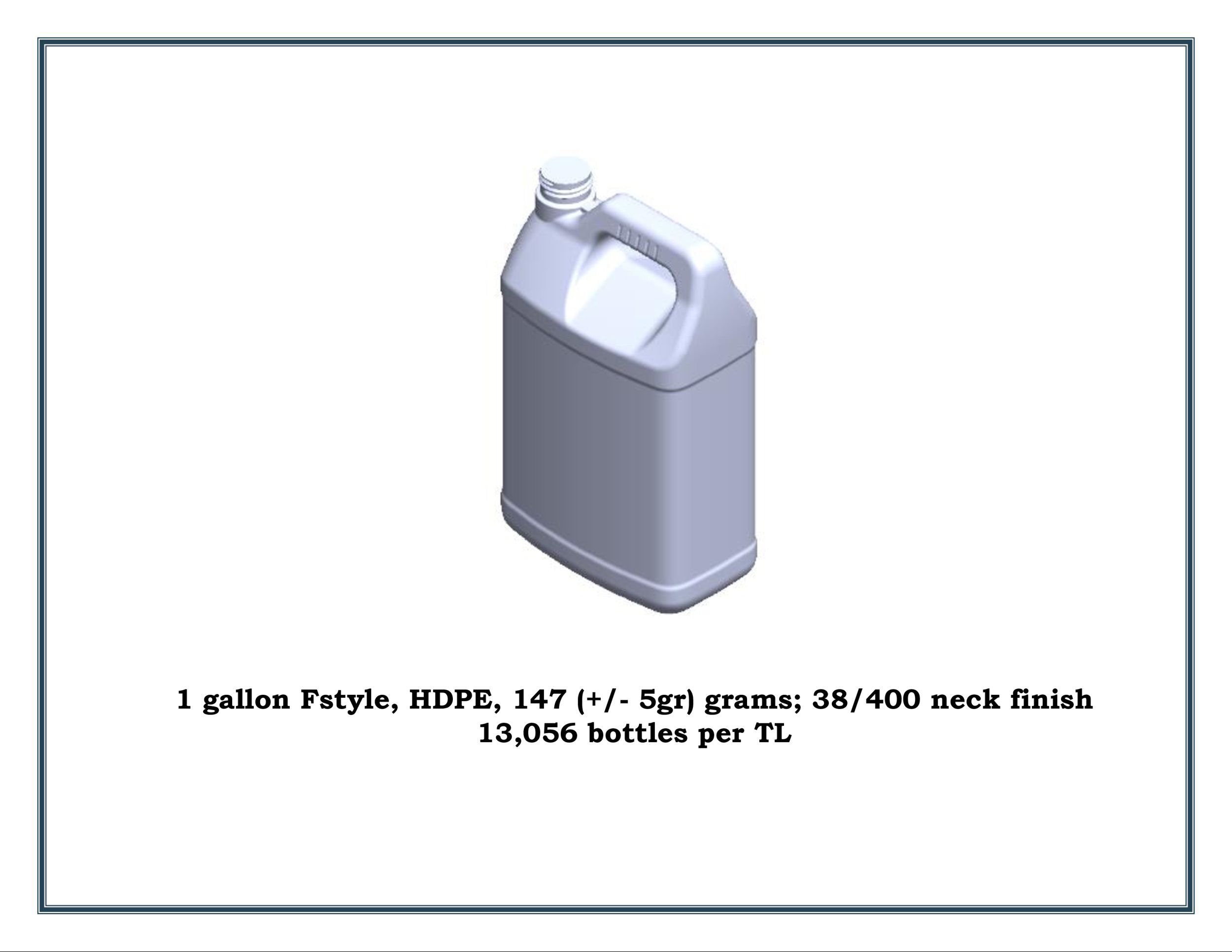 1 gallon Fstyle, HDPE, 147