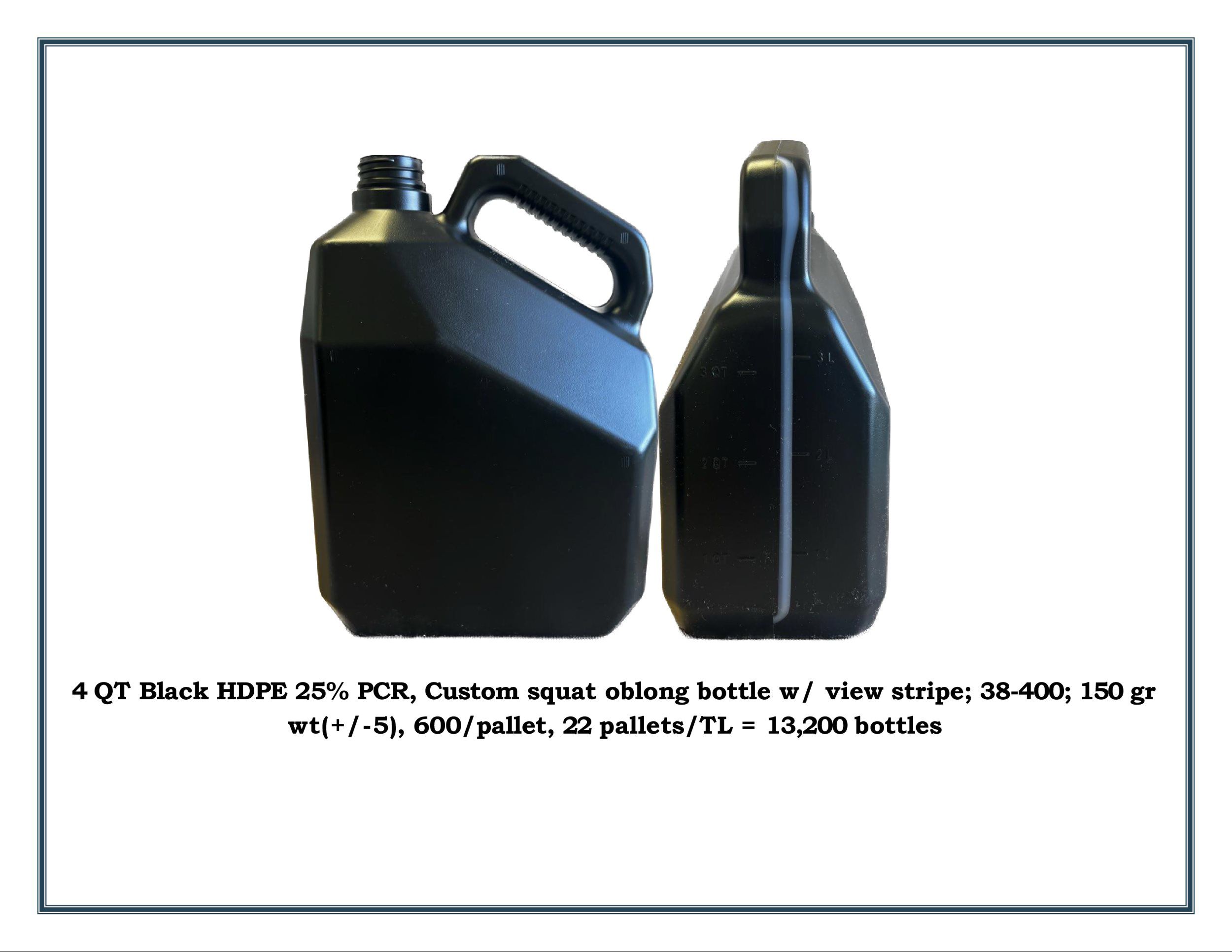 4 QT Black HDPE 25% PCR