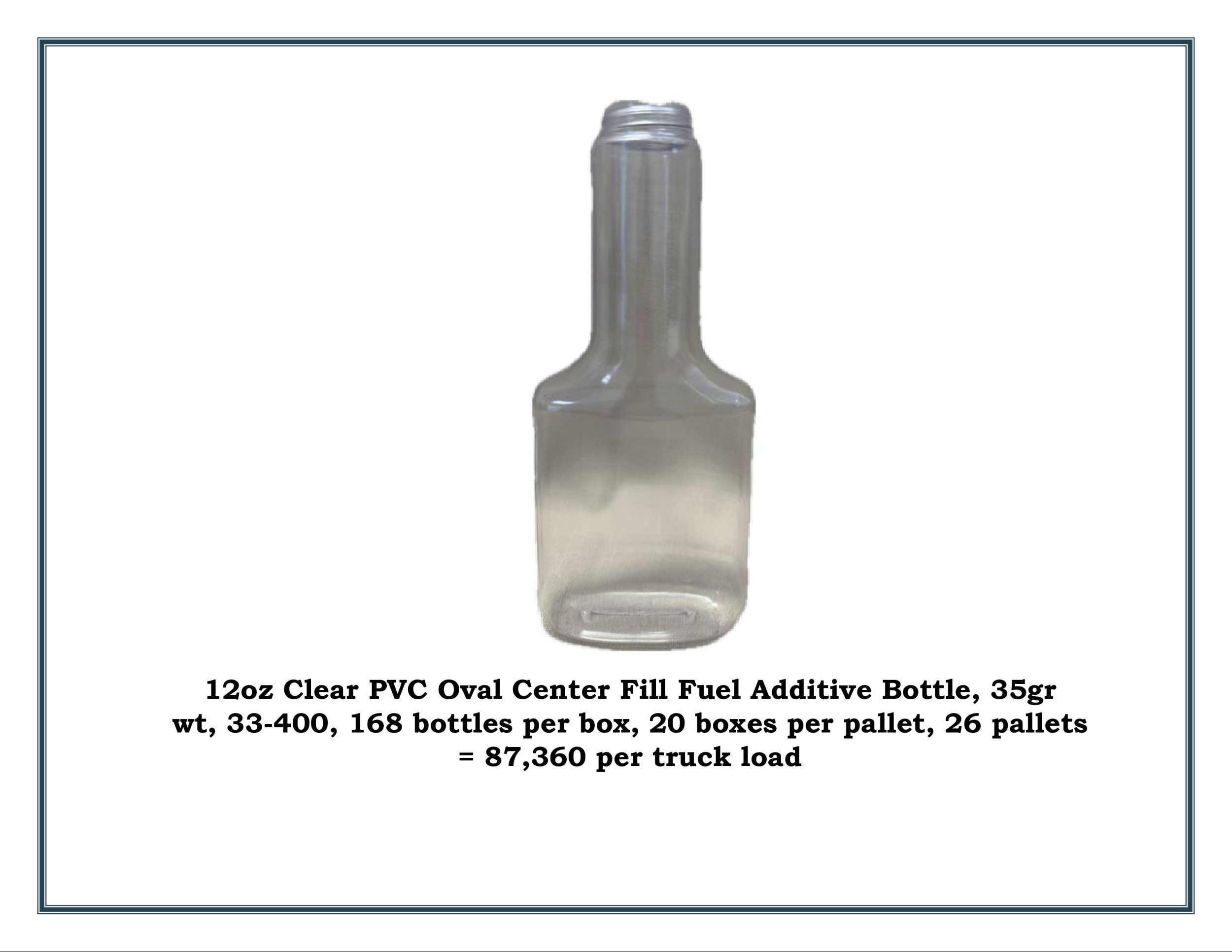 12oz Clear PVC Center Fill Fuel Additive