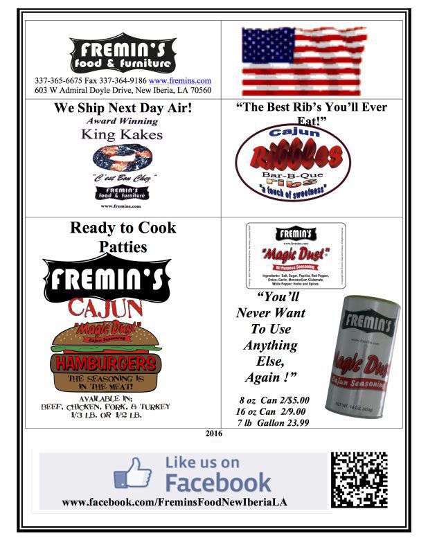 The Menu We Offer Fremin's Food and Furniture