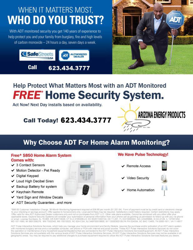 ADT security systems Arizona Energy Products