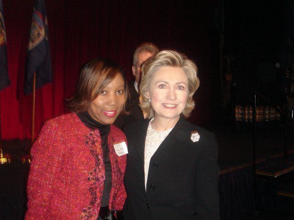 Andrea Holmes Thompskins with Hilary Clinton