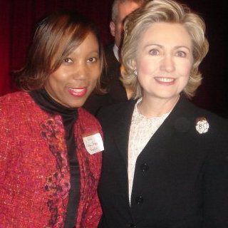 Andrea Holmes Thompskins with Hilary Clinton
