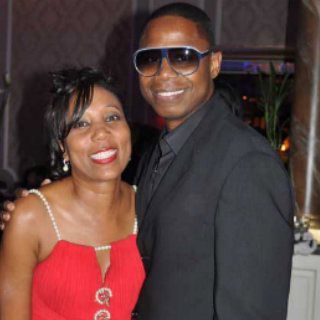 Andrea Holmes Thompskins with actor