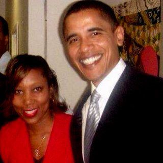 Andrea Holmes Thompskins with Obama
