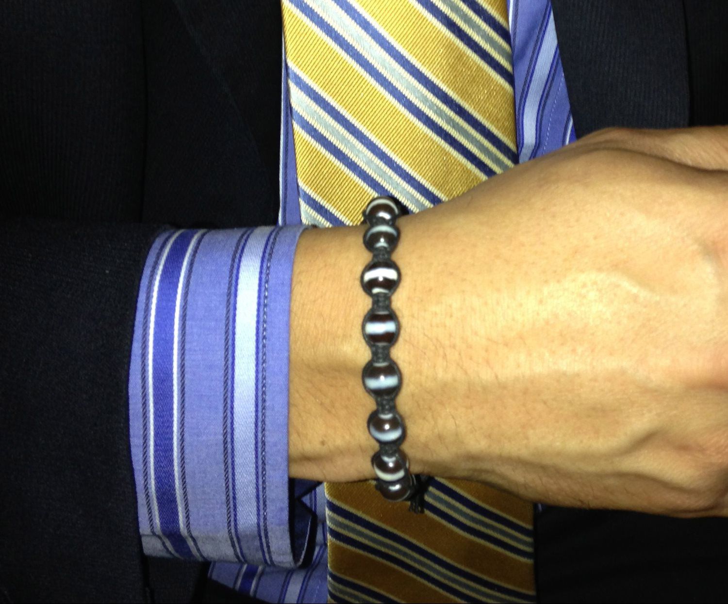 1042 – Men’s Akorie Men’s Faceted Stripped Agate Bracelet 1042 – Men’s Akorie Men’s Faceted Stripped Agate Bracelet