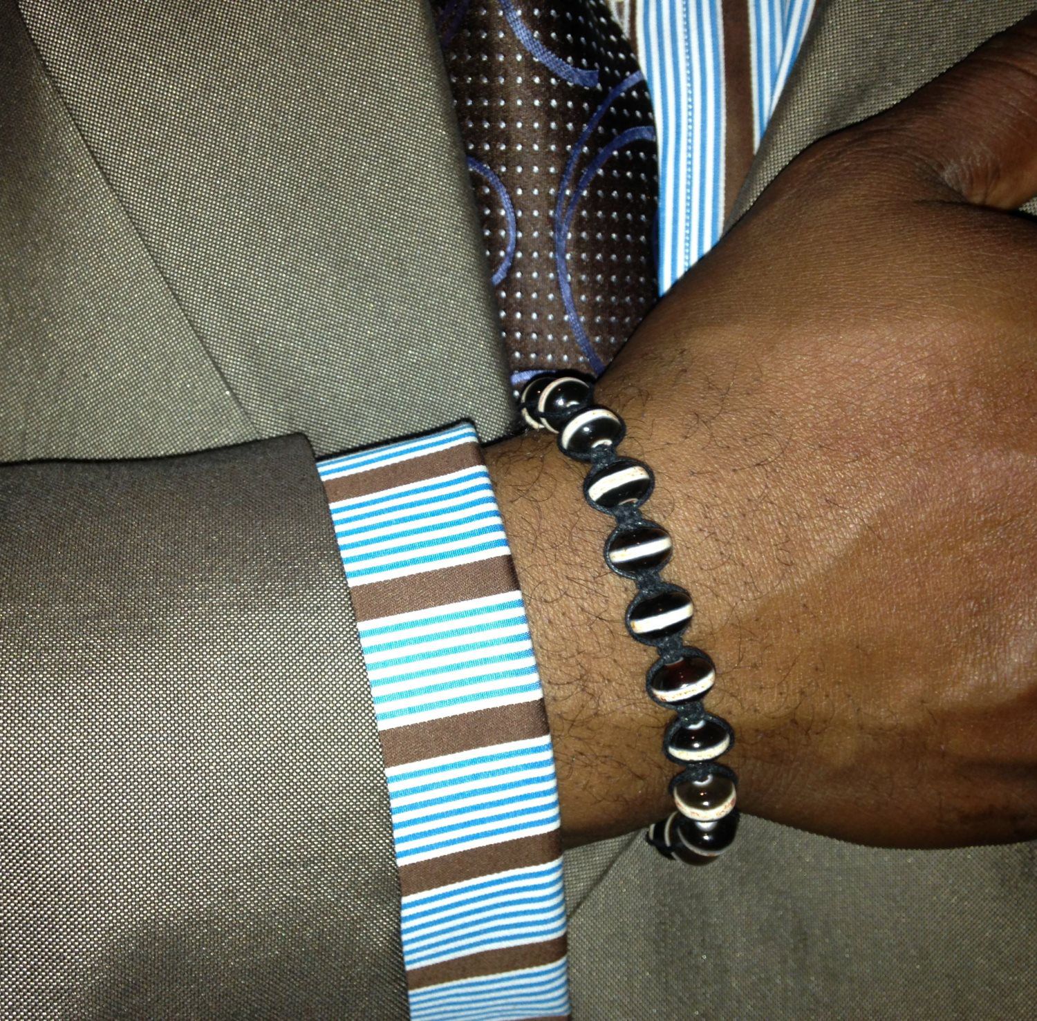 1046 – Men’s Akorie Men’s Stripe Agate Woven Bracelet 1046 – Men’s Akorie Men’s Stripe Agate Woven Bracelet