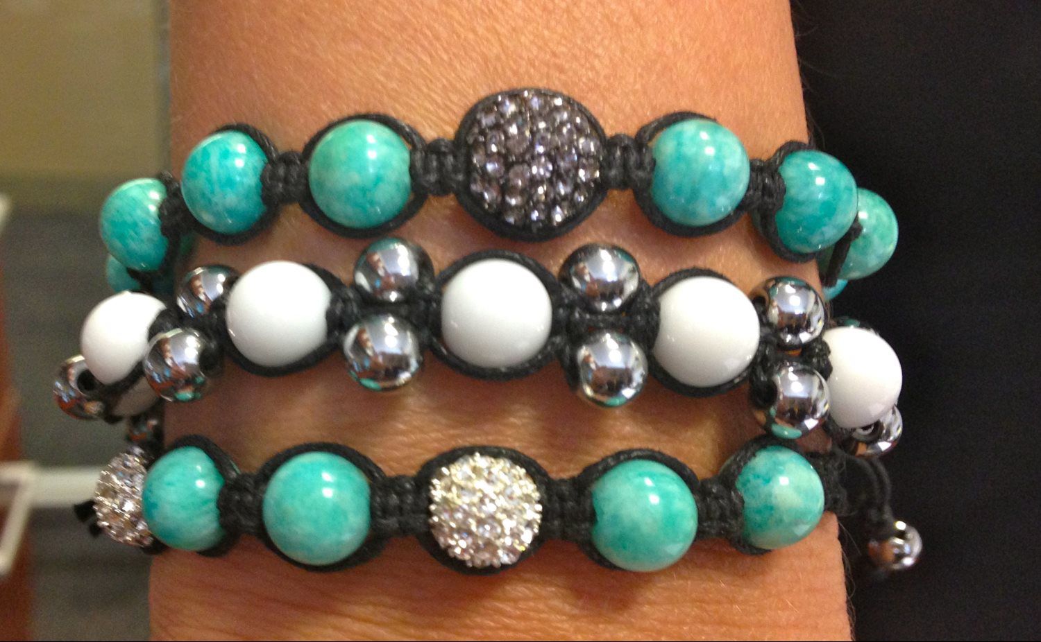 turquoise and white natural stone bracelet