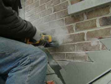 Grinding in the new custom flashing