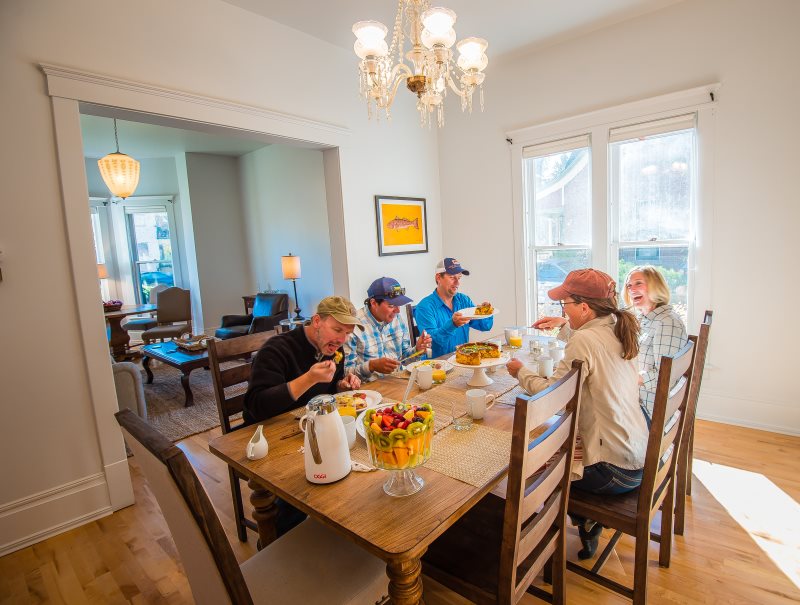 eating together on the table