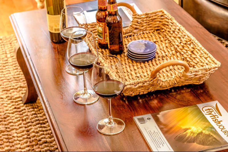 glass of wine on the table