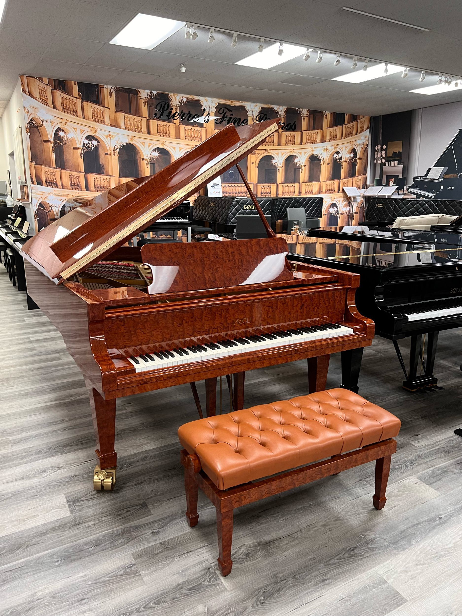 Pre-Owned Used FAZIOLI F228 Bubinga Grand Piano for sale Pierre's Fine Pianos