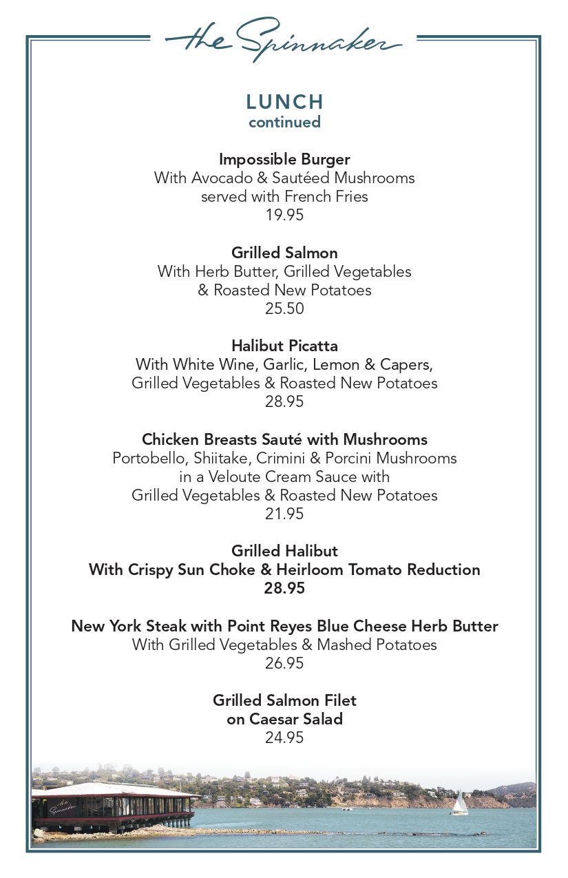 Brunch ToGo Menu The Spinnaker
