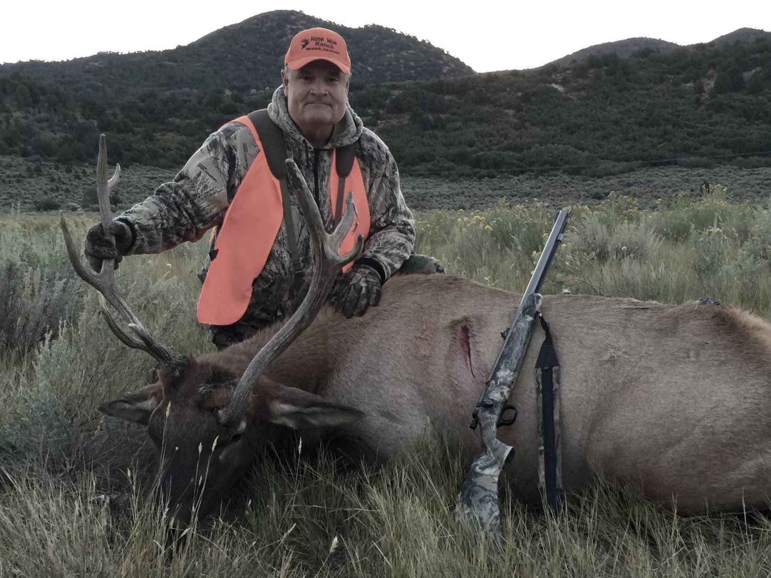 man holding the deers horn