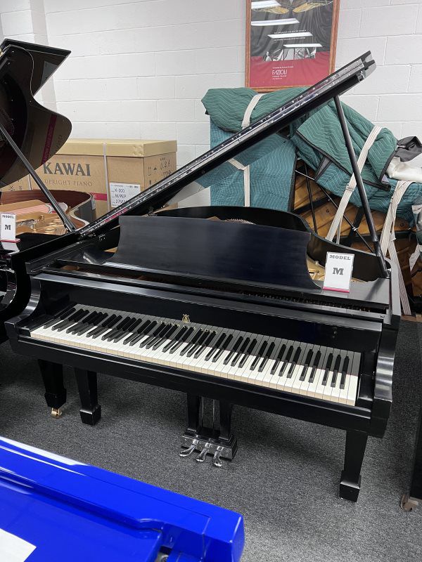 Preowned Steinway M Ebony Satin Piano for Sale at Pierre's Fine Pianos
