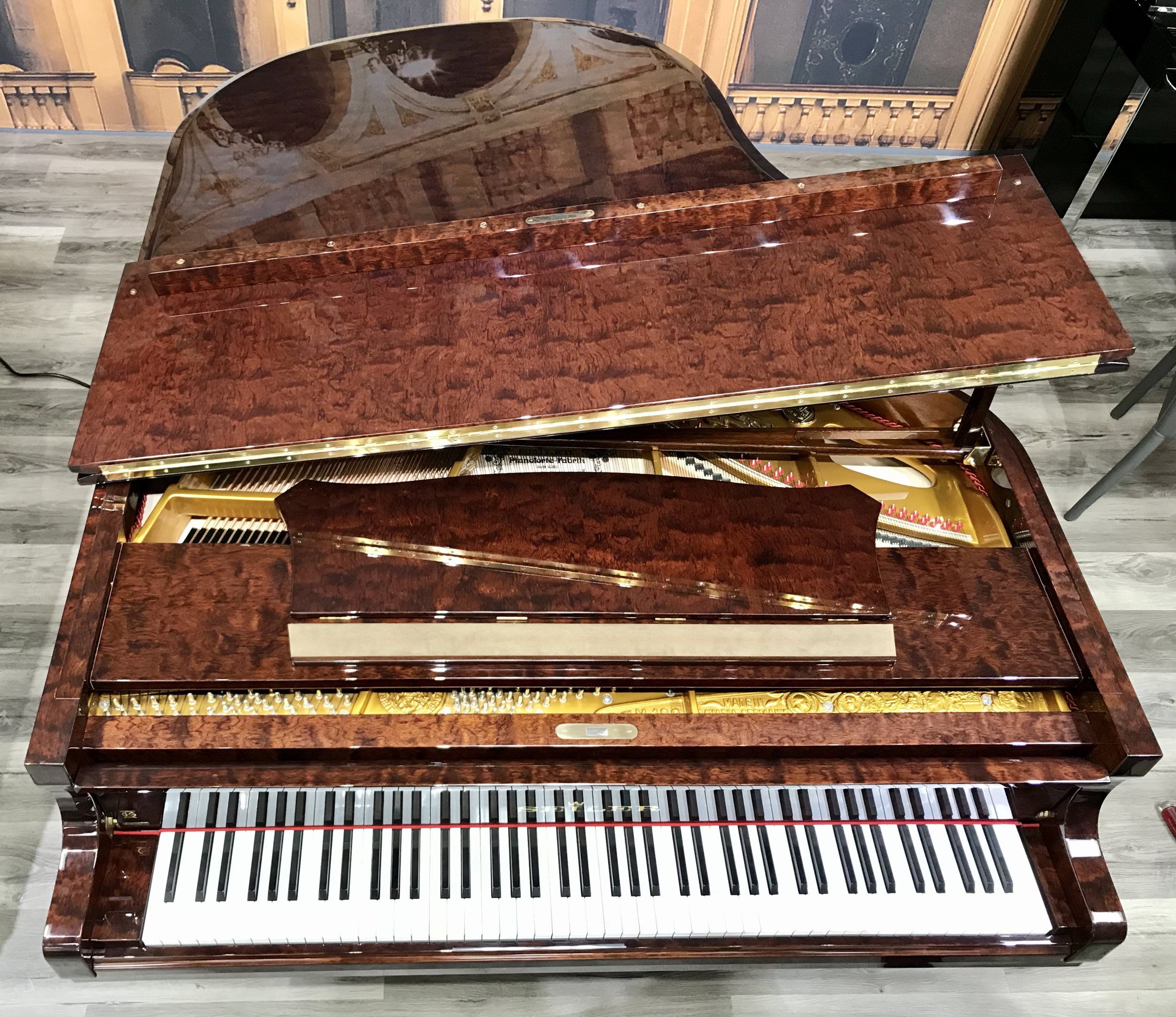Pre-owned SEILER M-180 6' BUBINGA GRAND PIANO with player system is in stock for sale now at Pierre's Fine Pianos. 
