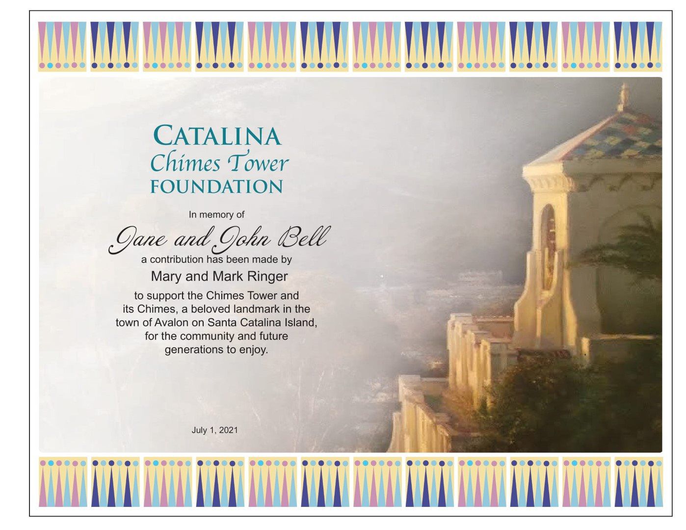 Fundraising Catalina Chimes Tower Foundation