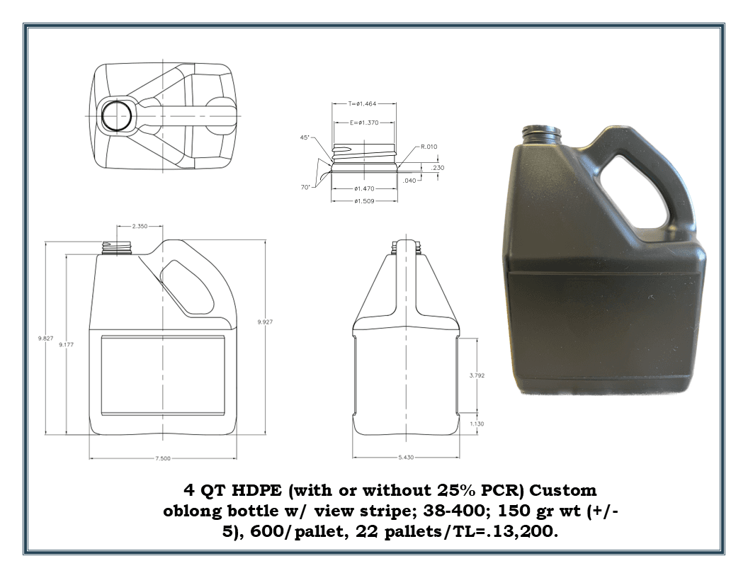 4 QT HDPE (with or without 25% PCR)