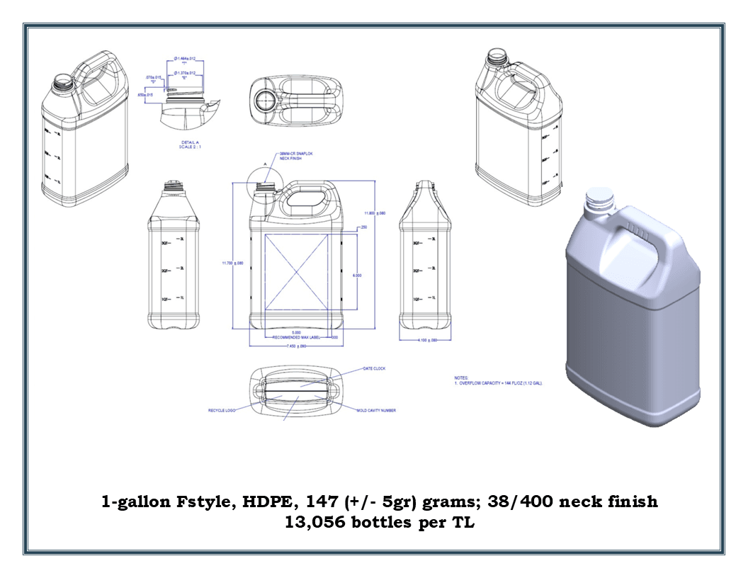 1 gallon Fstyle HDPE 147