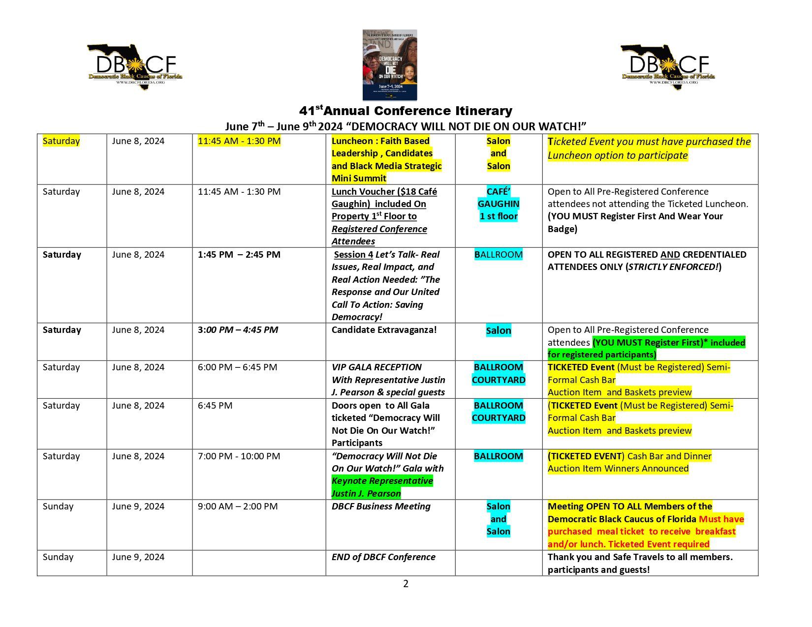 Conference Itinerary