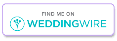 Graphic showcasing the message "Find me on WeddingWire," aimed at connecting couples with wedding professionals such as Wedding By K'Mich