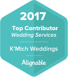 Recognition of Weddings & Event's By K'Mich as Top Contributor 2017 in the wedding industry ranked by Alignable