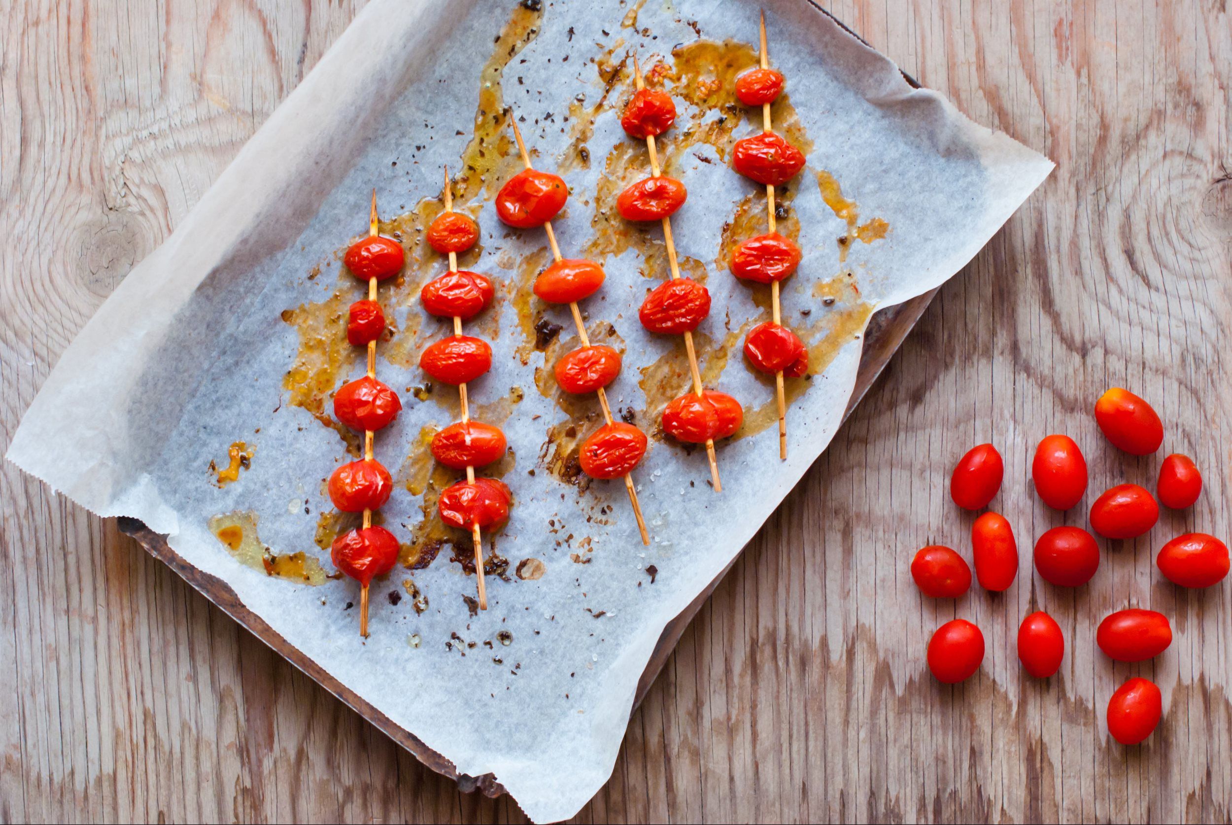 Roasted Cherry Tomato Skewers
